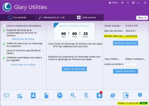 Jaquette de Glary Utilities PRO v5 120.0.145+V Portable