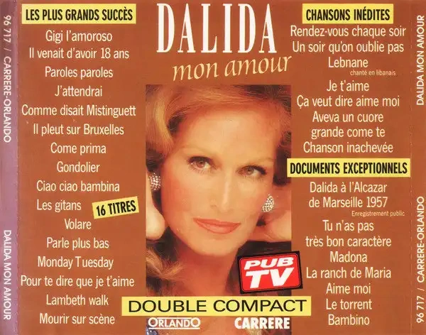 Jaquette de Dalida-mon amour 1989