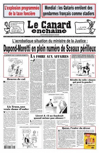 Jaquette de Le Canard Enchaîné - 5 Octobre 2022