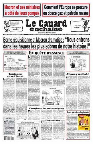 Jaquette de Le Canard Enchaîné - 12 Octobre 2022