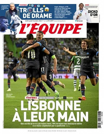 Jaquette de L'equipe du 13 Octobre 2022