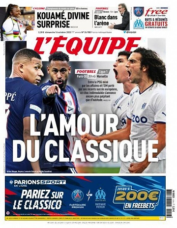 Jaquette de L'equipe du 16 Octobre 2022