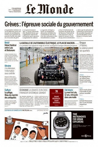 Jaquette de Le Monde du 18 Octobre 2022