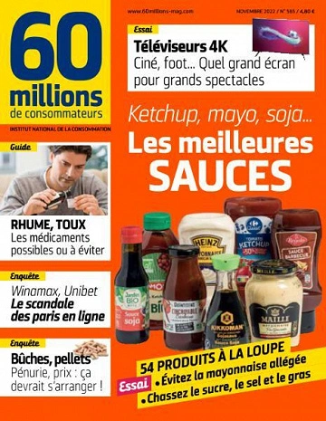 Jaquette de 60 Millions de Consommateurs - Novembre 2022