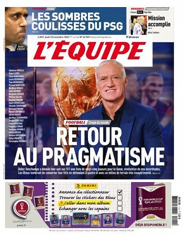 Jaquette de L'equipe du 10 Novembre 2022