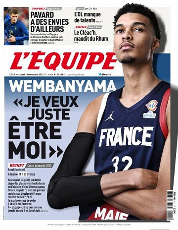 Jaquette de L'equipe - 11 Novembre 2022