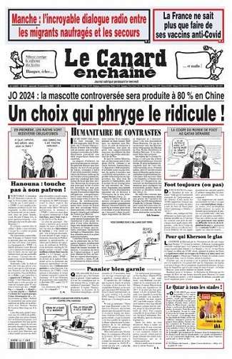 Jaquette de Le Canard Enchaîné du Mercredi 16 Novembre 2022