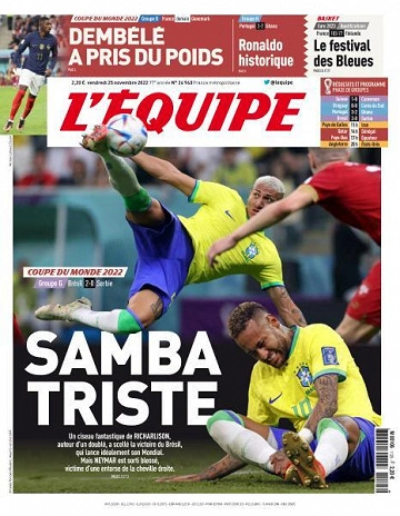 Jaquette de L'equipe du 25 Novembre 2022