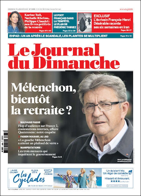 Jaquette de Le Journal du Dimanche - 15 Janvier 2023