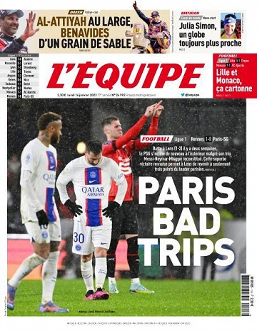 Jaquette de L'equipe - 16 Janvier 2023