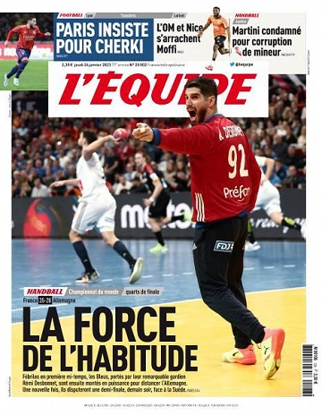 Jaquette de L'equipe du 26 Janvier 2023