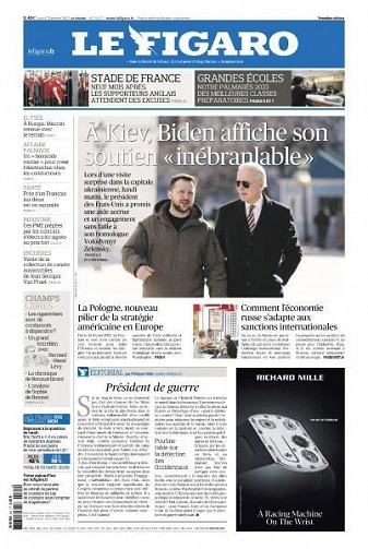 Jaquette de Le Figaro du 21 février 2023