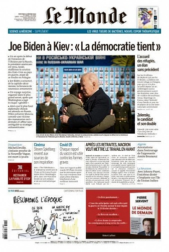 Jaquette de Le Monde du 22 février 2023