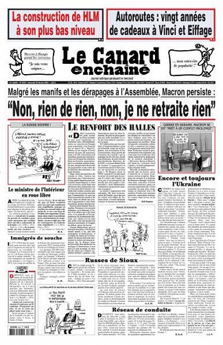 Jaquette de Le Canard Enchaîné - 22 février 2023