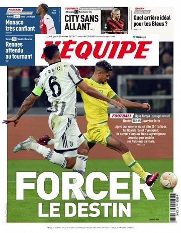 Jaquette de L'equipe - 23 Fevrier 2023