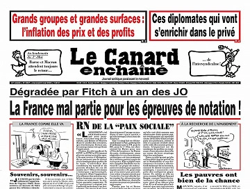 Jaquette de Le Canard Enchaîné du 03 mai 2023