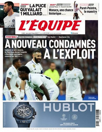 Jaquette de L'equipe - 10 Mai 2023