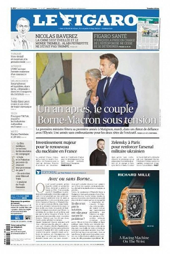 Jaquette de Le Figaro du 15 Mai 2023