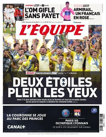 Jaquette de L'equipe du 21 Mai 2023