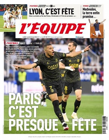 Jaquette de L'equipe du 22 Mai 2023