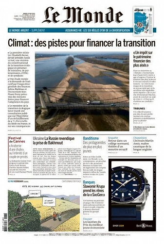 Jaquette de Le Monde du 23 Mai 2023