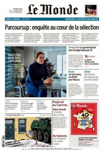 Jaquette de Le Monde du 24 Mai 2023