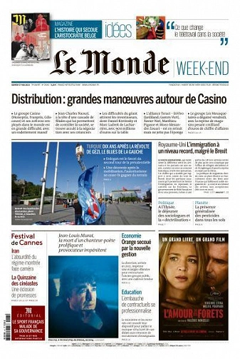 Jaquette de Le Monde + Mag du 27 Mai 2023