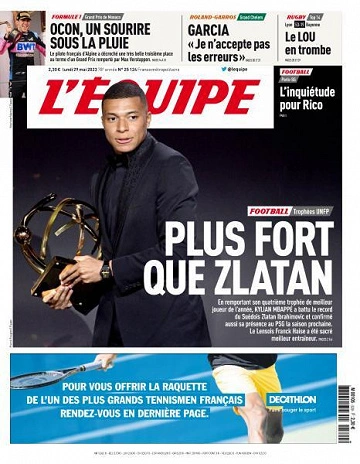 Jaquette de L'equipe - 29 Mai 2023