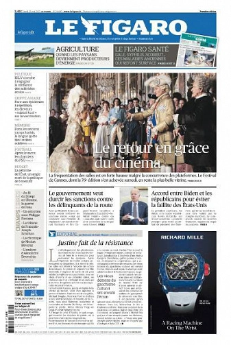 Jaquette de Le Figaro du 29 Mai 2023