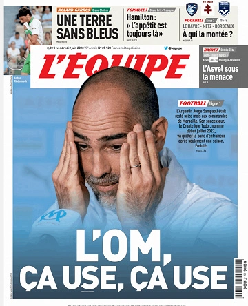 Jaquette de L'equipe du 2 Juin 2023