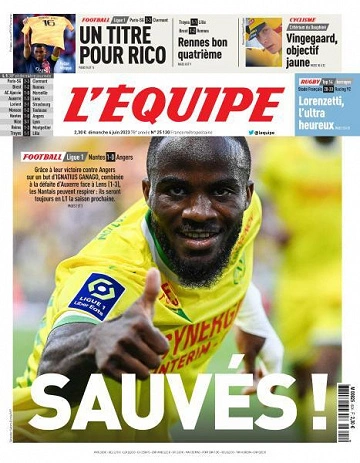 Jaquette de L'equipe du Dimanche 4 Juin 2023