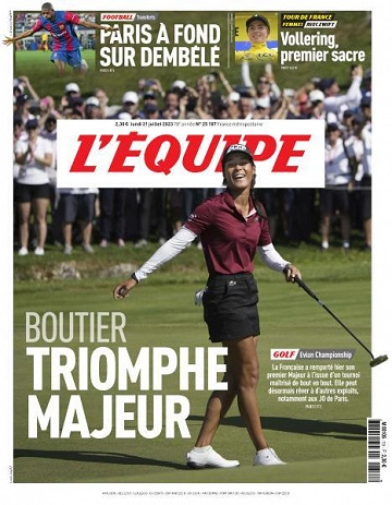 Jaquette de L'equipe du Lundi 31 Juillet 2023