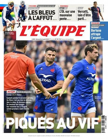 Jaquette de L'equipe du Dimanche 6 Août 2023