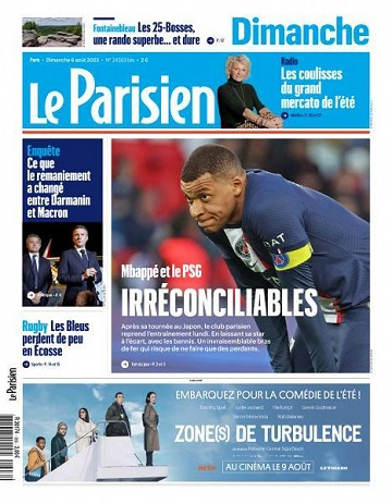 Jaquette de Le Parisien - 6 Août 2023