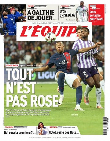 Jaquette de L'equipe du Dimanche 20 Août 2023