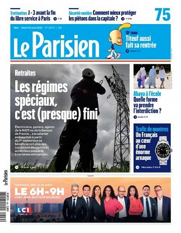 Jaquette de Le Parisien - 29 Août 2023