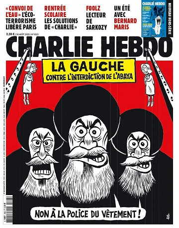 Jaquette de Charlie Hebdo N°1623 du Mercredi 30 Aout 2023