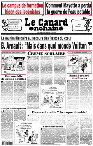 Jaquette de Le Canard Enchaîné N°5364 Du Mercredi 06 Septembre 2023