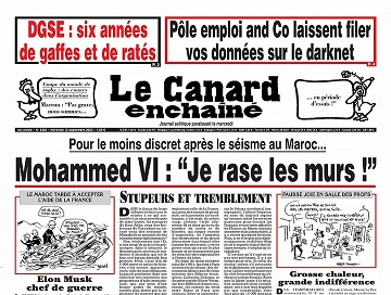 Jaquette de Le Canard Enchaîné Du Mercredi 13 Septembre 2023