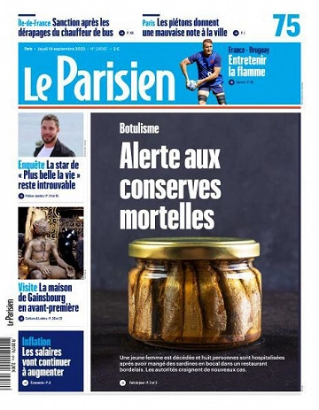 Jaquette de Le Parisien - 14 Septembre 2023
