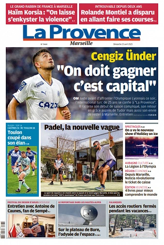 Jaquette de La Provence Marseille - Dimanche 23 Avril 2023
