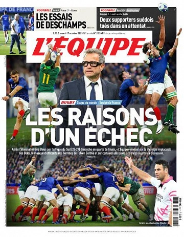 Jaquette de L’equipe du Mardi 17 Octobre 2023