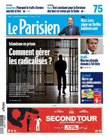 Jaquette de Le Parisien - 23 Octobre 2023