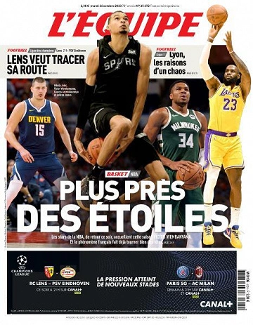 Jaquette de L’equipe du Mardi 24 Octobre 2023