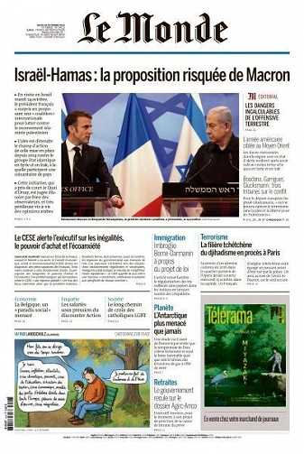 Jaquette de Le Monde du Jeudi 26 Octobre 2023