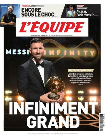 Jaquette de L’equipe du Mardi 31 Octobre 2023