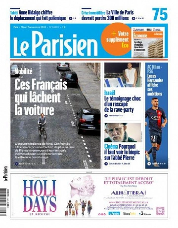 Jaquette de Le Parisien - 7 Novembre 2023