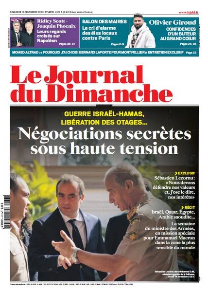 Jaquette de Le Journal du Dimanche - 19 Novembre 2023