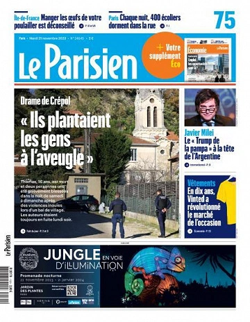 Jaquette de Le Parisien - 21 Novembre 2023