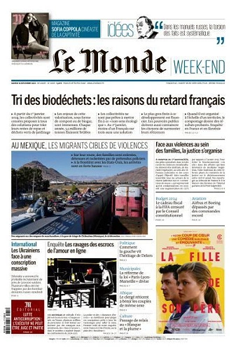 Jaquette de Pack Le Monde + M le Magazine du Monde - 30 Décembre 2023